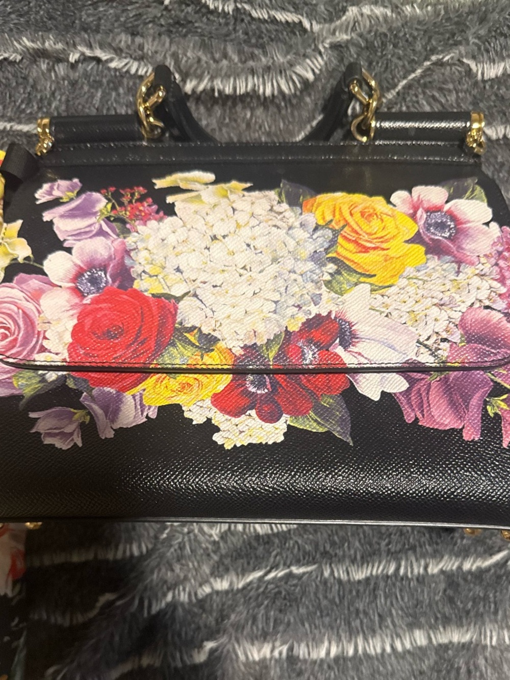 Dolce & Gabbana Miss Sicily top-handle bag in black Dauphine leather, Dust Bag - Picture 2 of 4